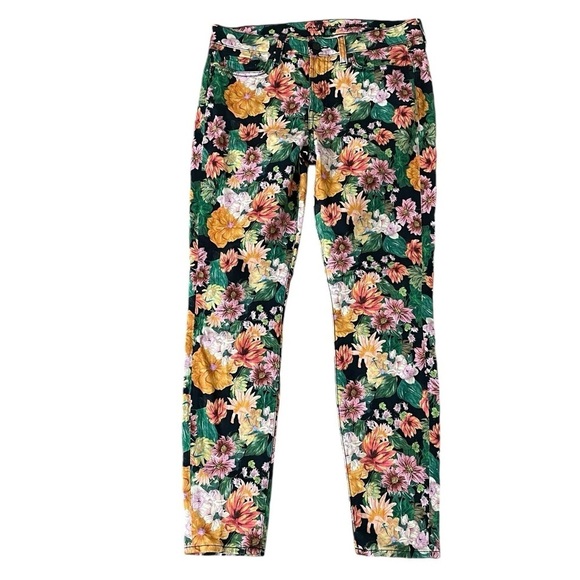7 Seven For All Mankind Jeans Floral Gwenevere Skinny, Womens Size 30 - Picture 1 of 5